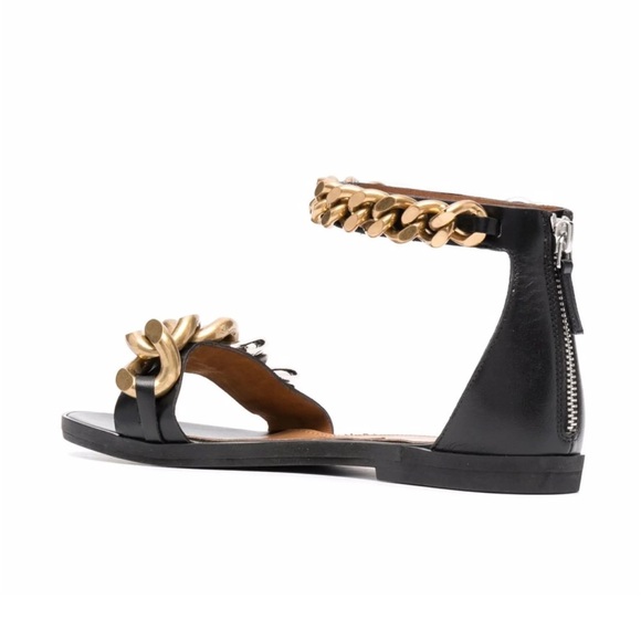 Stella McCartney Black Sandals with Gold and Silver Chains - Picture 5 of 11